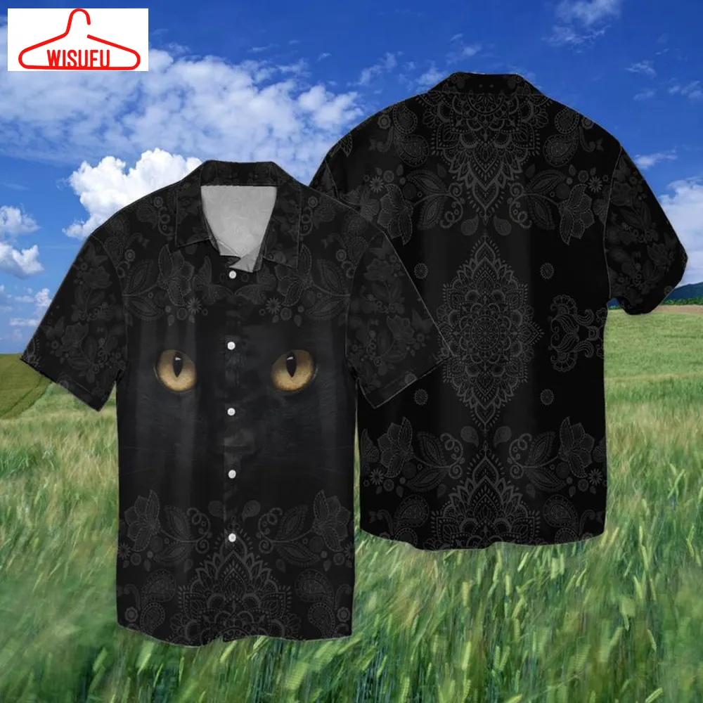 Black Cat Eye Hawaiian Shirt