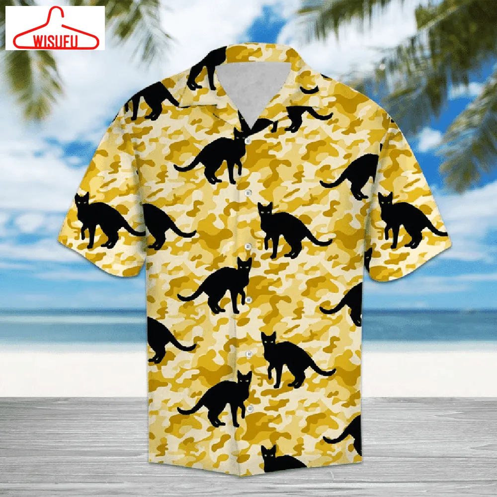 Black Cat Hawaiian Shirt