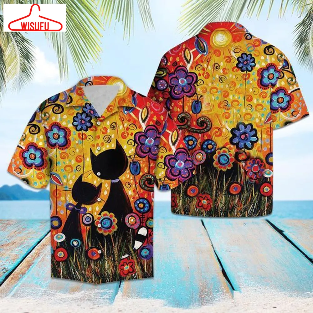 Black Cat Paradise Hawaiian Shirt Pre10666, New Hawaiian Holiday Outfits, New Fashion Gifts