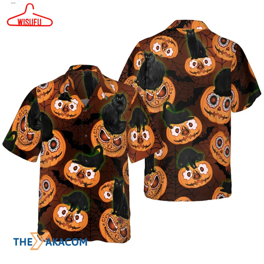 Black Cats Are Awesome For Halloween Hawaiian Shirt, New Fashion Gifts