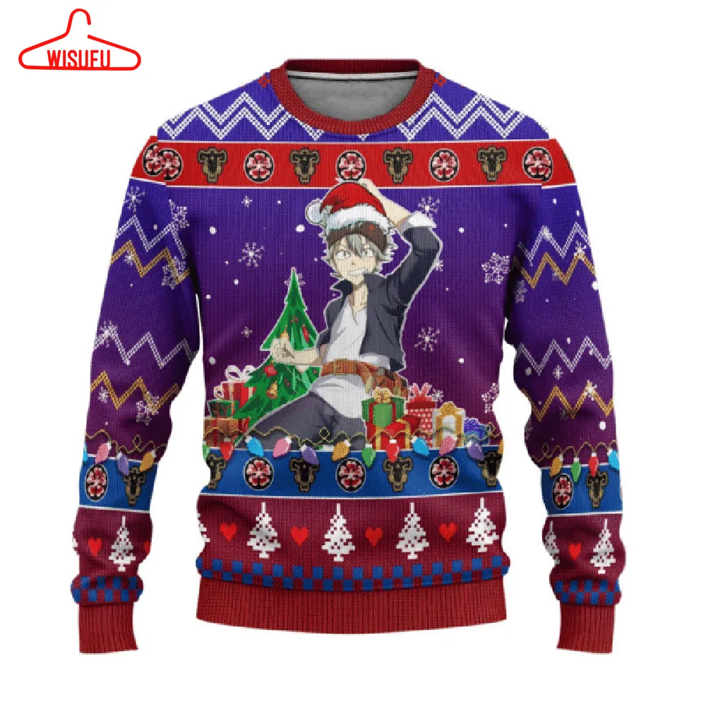 Black Clover Anime Asta 11 Ugly Sweater Gifts, Black Clover Anime Gift Fan Ugly Sweater