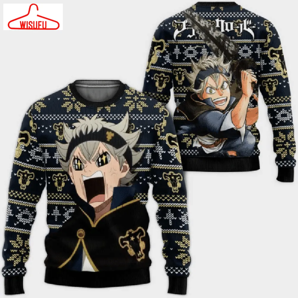 Black Clover Anime Asta 12 Ugly Sweater Gifts, Black Clover Anime Gift Fan Ugly Sweater