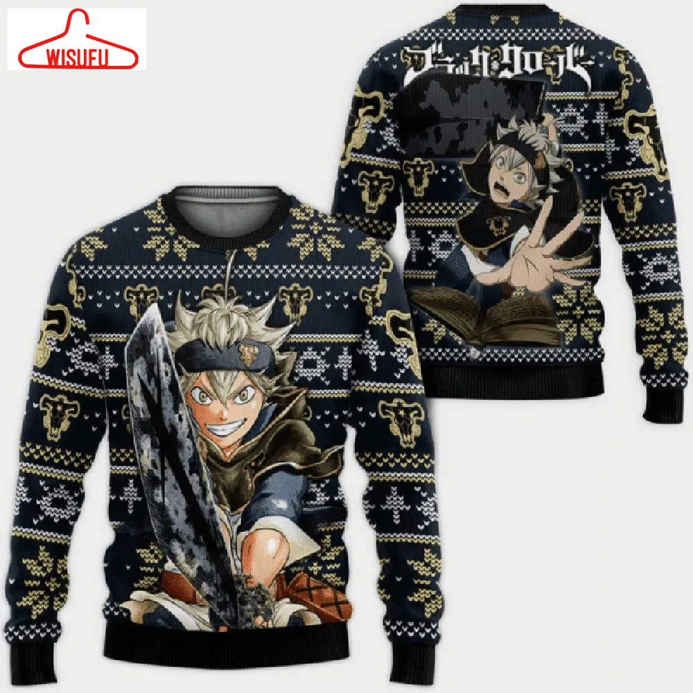 Black Clover Anime Asta 13 Ugly Sweater Gifts, Black Clover Anime Gift Fan Ugly Sweater