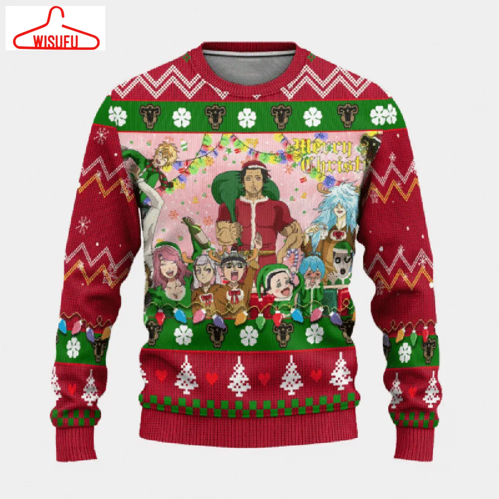 Black Clover Anime Christmas 14 Ugly Sweater Gifts, Black Clover Anime Gift Fan Ugly Sweater