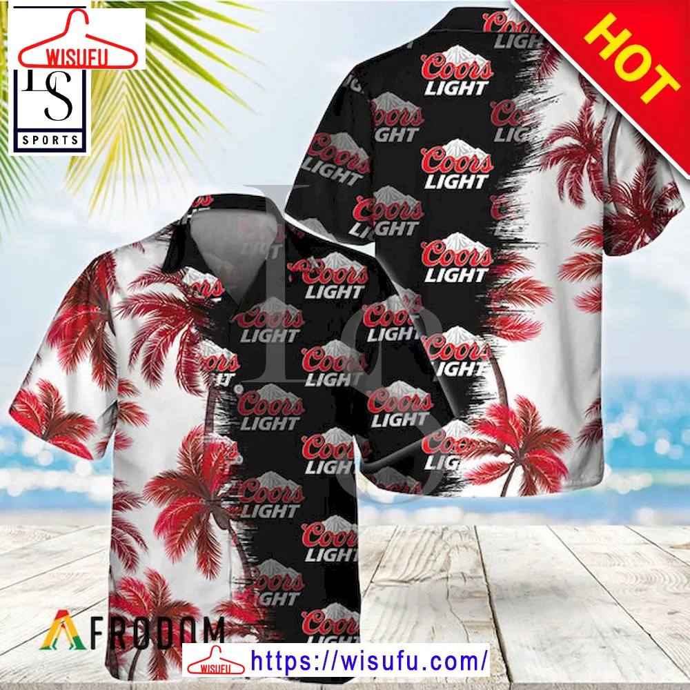 Black Coors Light Match Palm Trees Aloha Hawaiian Shirt, New Fashion Gifts