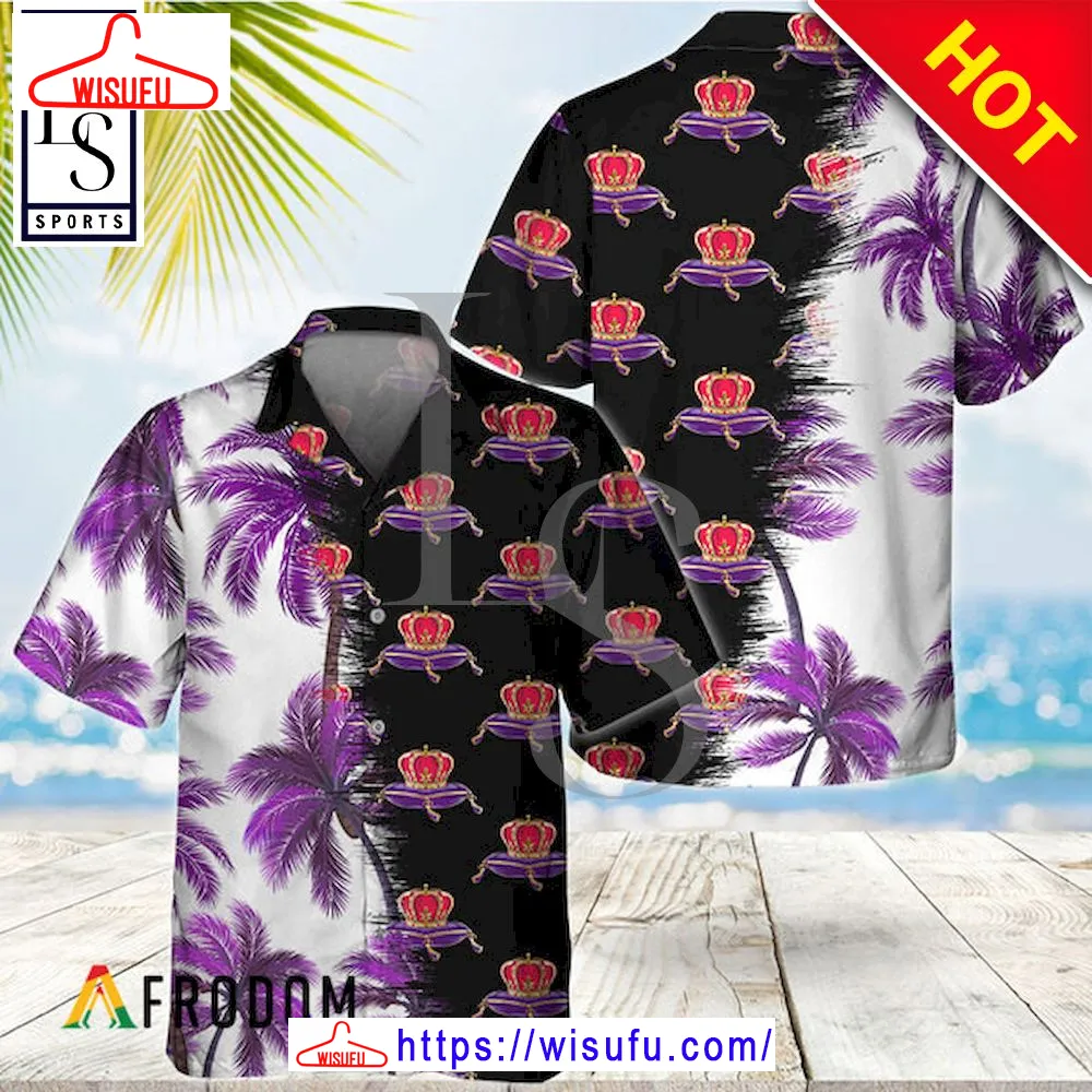 Black Crown Royal Match Palm Trees Aloha Hawaiian Shirt, New Fashion Gifts