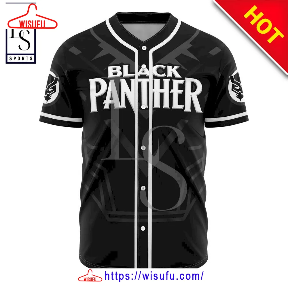 Black Panther Marvel Baseball Jersey, New Fashion Gifts