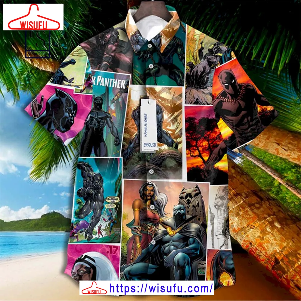 Black Panther Marvel Comics Hawaiian Shirt, New Fashion Gifts