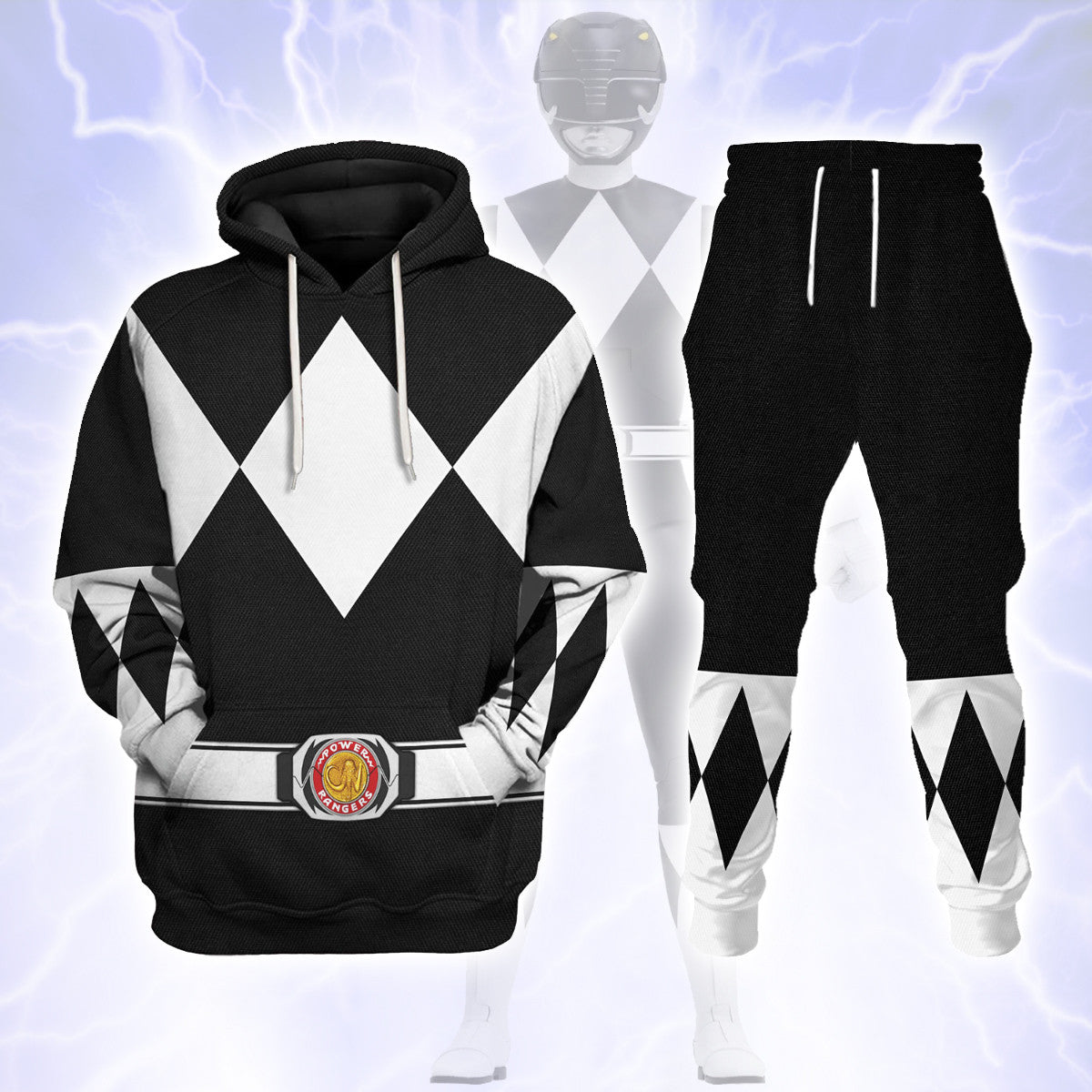 Black Ranger Mighty Morphin Track suit 