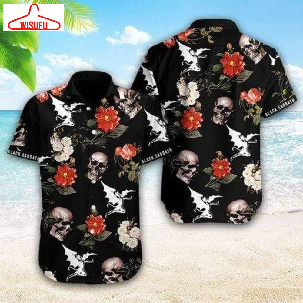 Black Sabbath Skull Aloha Tropical Hawaiian Shirts 3d 910v, New Hawaiian Holiday Outfits, New Fashion Gifts