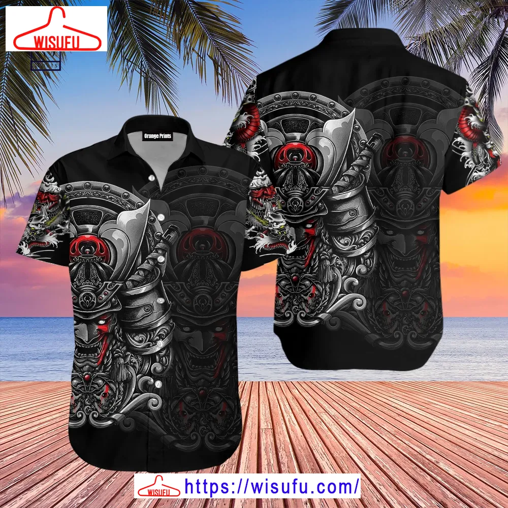 Black Samurai Japan Hawaiian Shirt, New Fashion Gifts