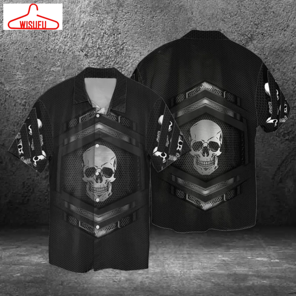 Black Skull Hawaiian Shirt