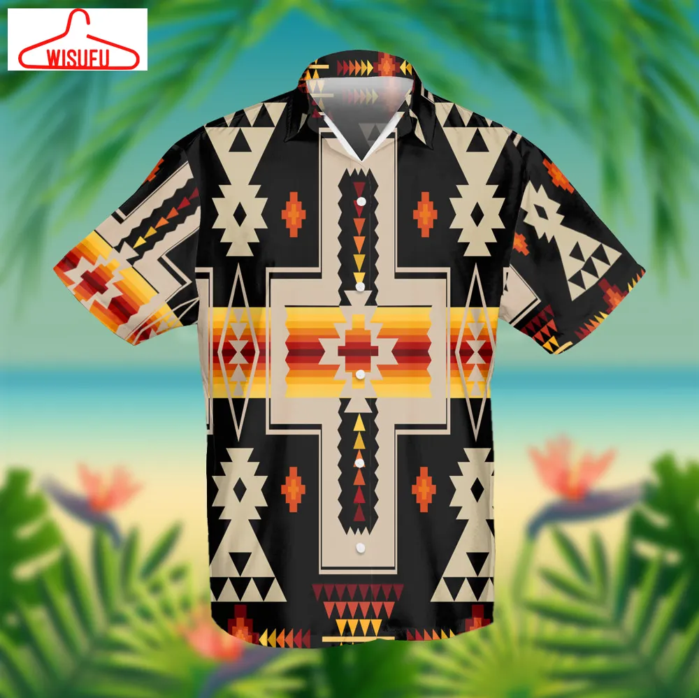 Black Tribe Design Native American Hawaiian Shirt 3d Lt10, New Hawaiian Holiday Outfits, New Fashion Gifts