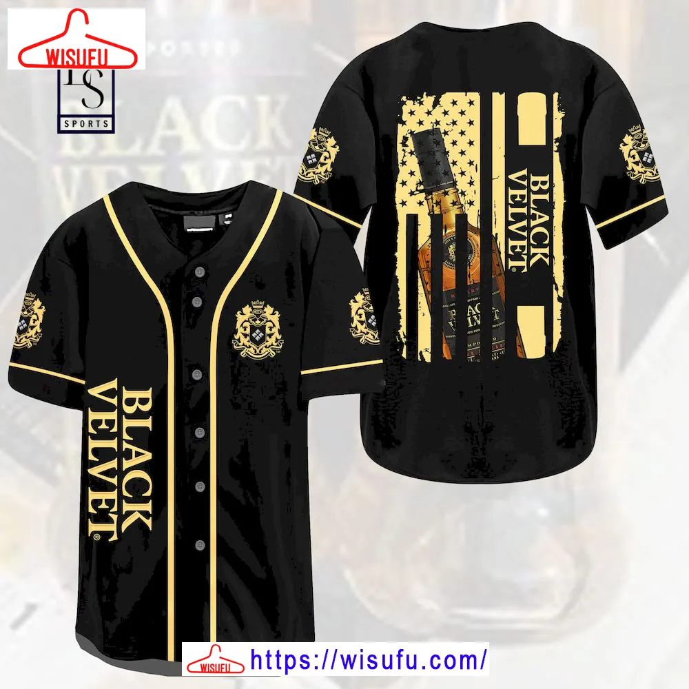 Black Velvet Flag Baseball Jersey, New Fashion Gifts