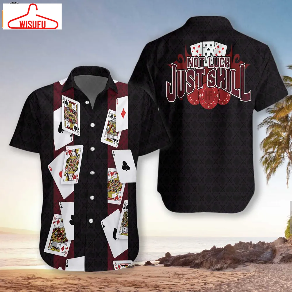 Blackjack Not Luck Just Skill Black Hawaiian Shirt, New Fashion Gifts