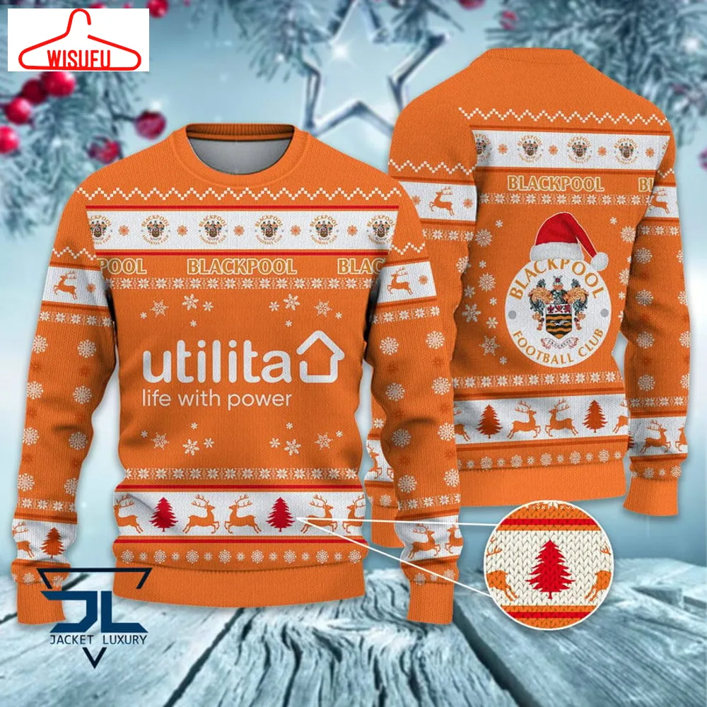 Blackpool F.c Santa Hat Ugly Christmas Sweater