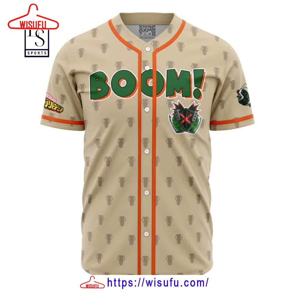 Blazing Bakugo My Hero Academia Baseball Jersey, New Fashion Gifts