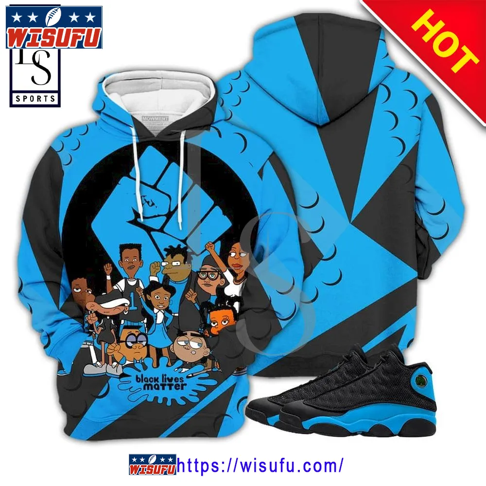 Blm Melanin 90s Sneaker Match Black University Blue Hoodie