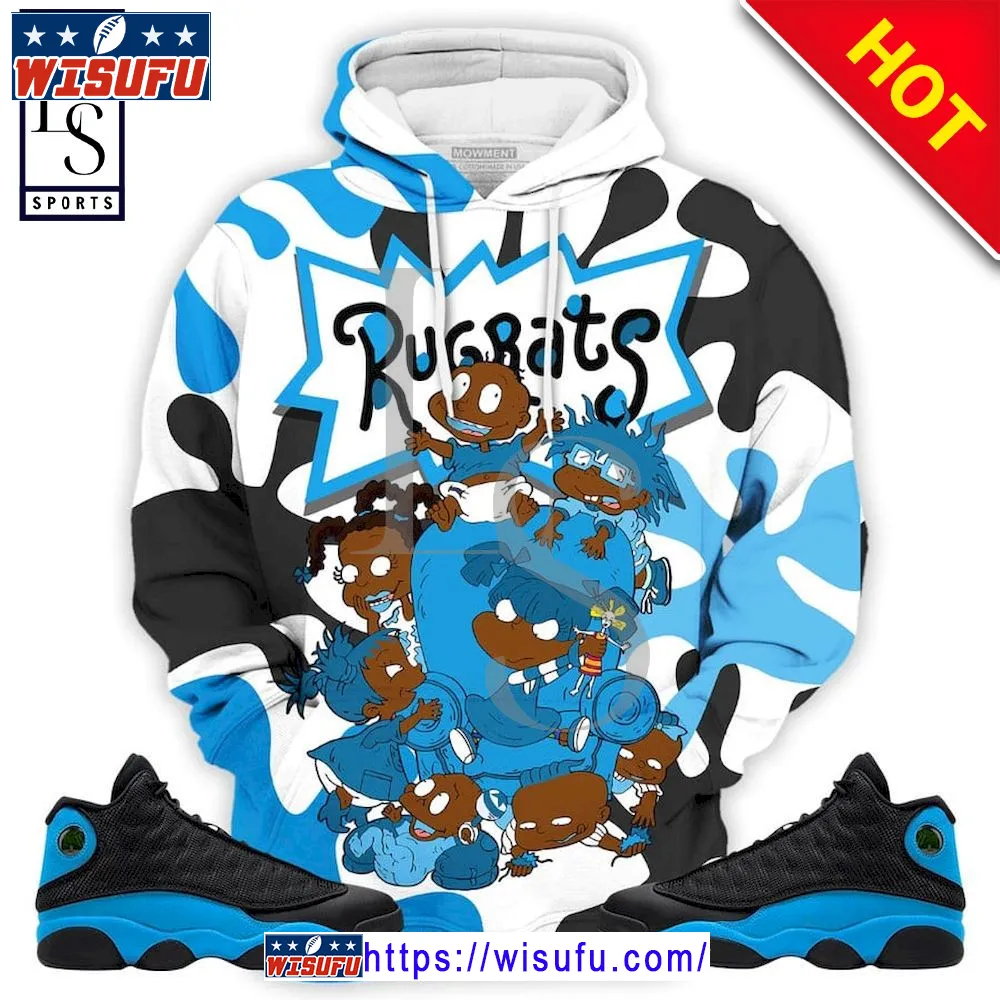 Blm Rugrats Melanin 90s Baby Sneaker Match Black University Blue 3d Hoodie