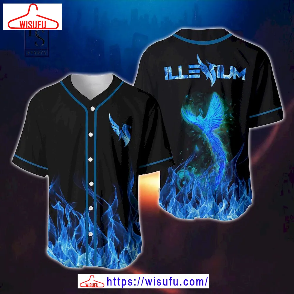 Blue Flaming Illenium Baseball Jersey, New Fashion Gifts