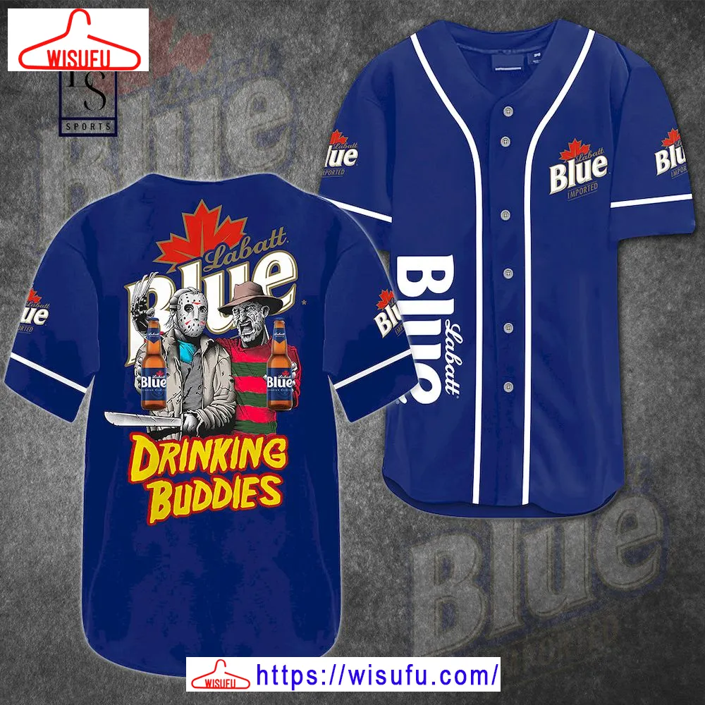 Blue Labatt Drink Buddies Baseball Jersey, New Fashion Gifts