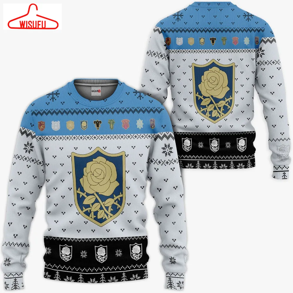 Blue Rose Symbol Ugly Sweater Christmas, Anime Ugly Christmas Sweater Gift For Family