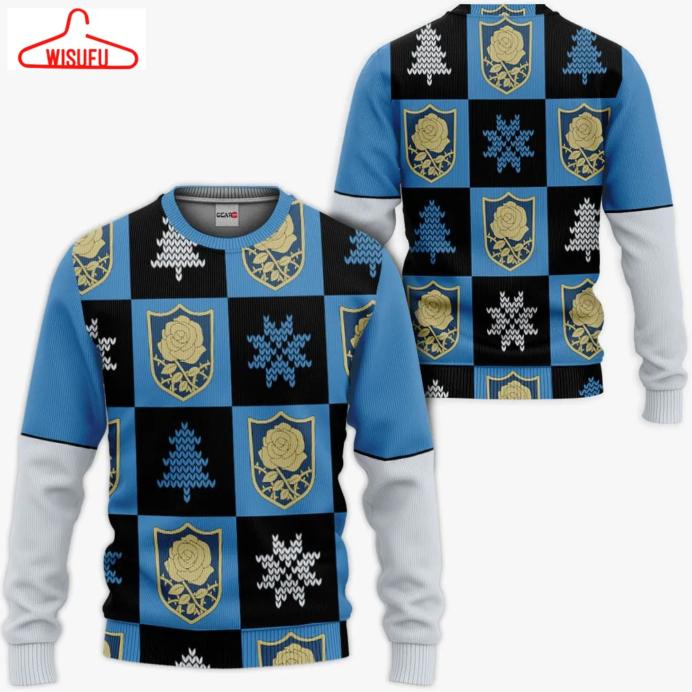 Blue Rose Symbol Ugly Sweater Christmas, Anime Ugly Christmas Sweater Gift For Familyvtbl76001