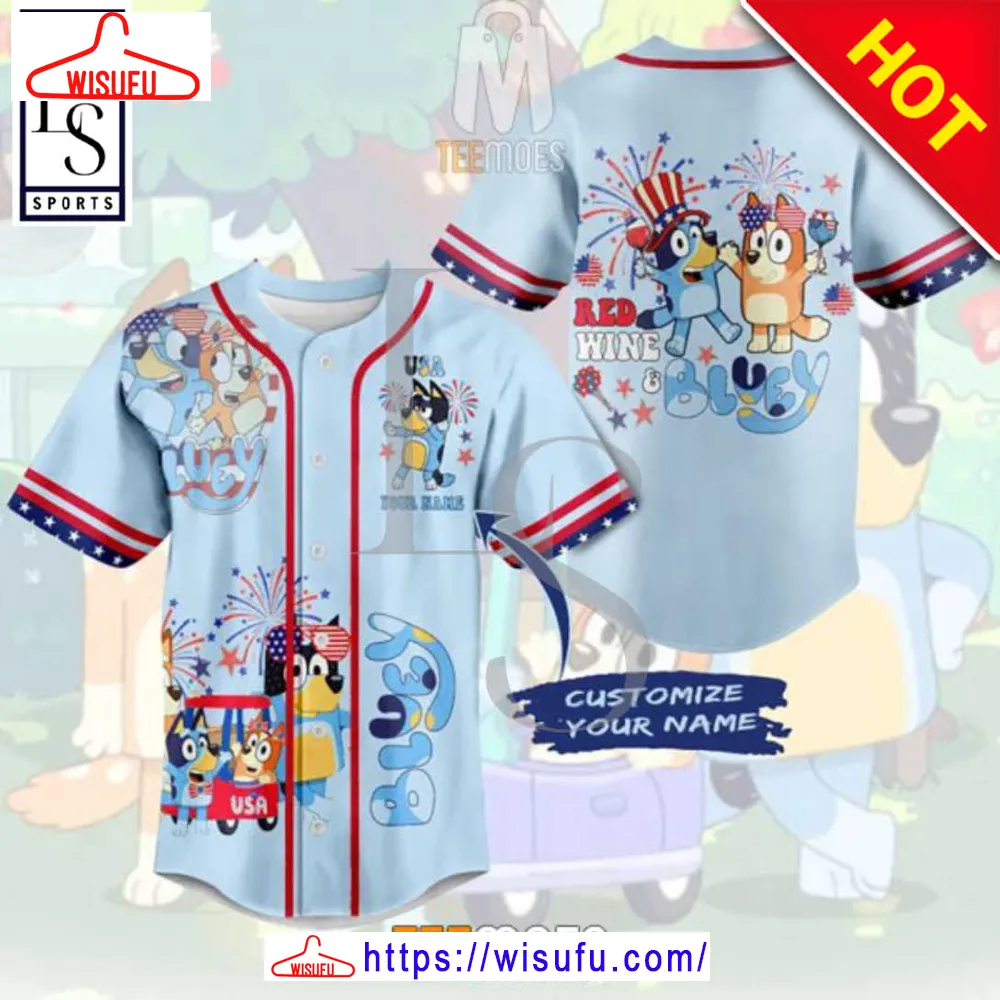 Bluey 4th Of July Family Customized Baseball Jersey, New Fashion Gifts