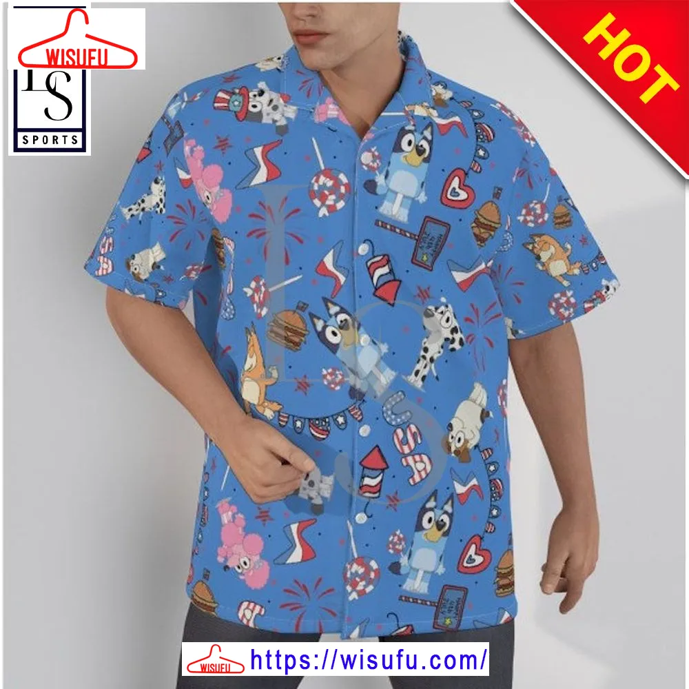 Bluey 4th Of July Hawaiian Shirt, New Fashion Gifts