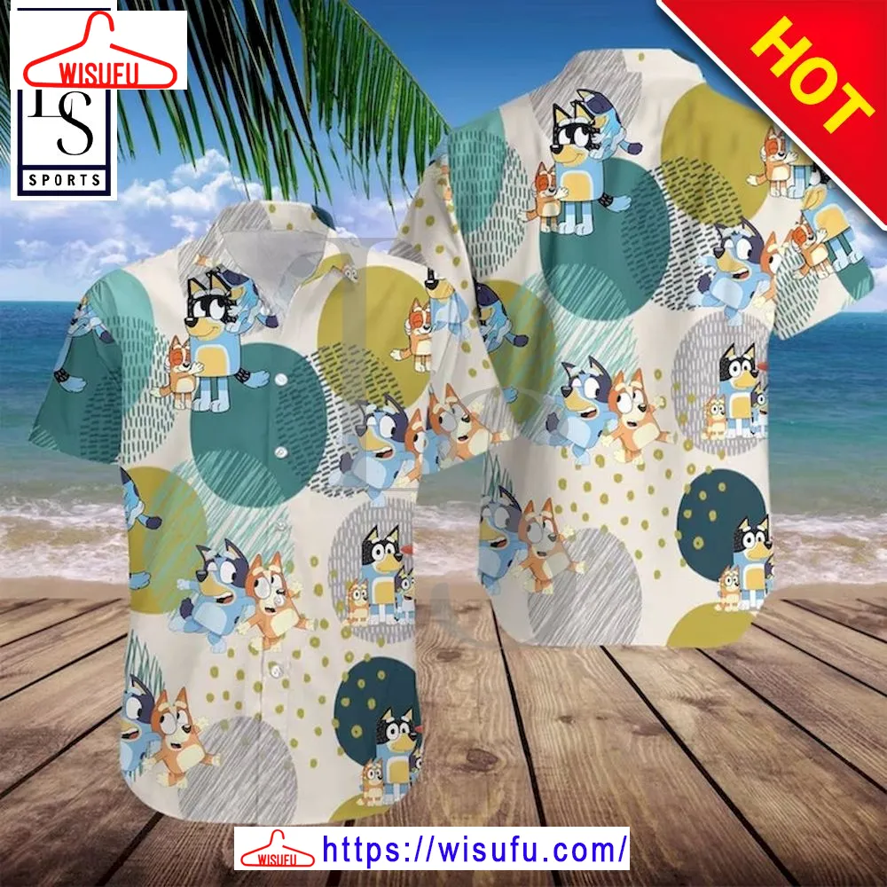 Bluey Happy Family Hawaiian Shirt, New Fashion Gifts