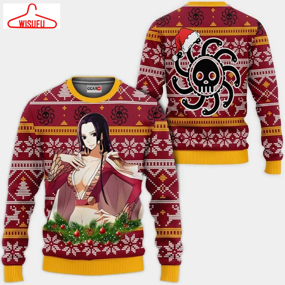 Boa Hancock Ugly Christmas Sweater Anime Gifts, Anime Ugly Christmas Sweater Gift For Family