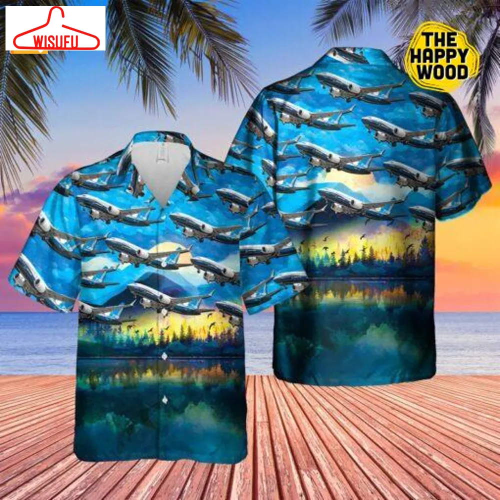 Boeing 737 Forest Hawaiian Shirt, New Fashion Gifts