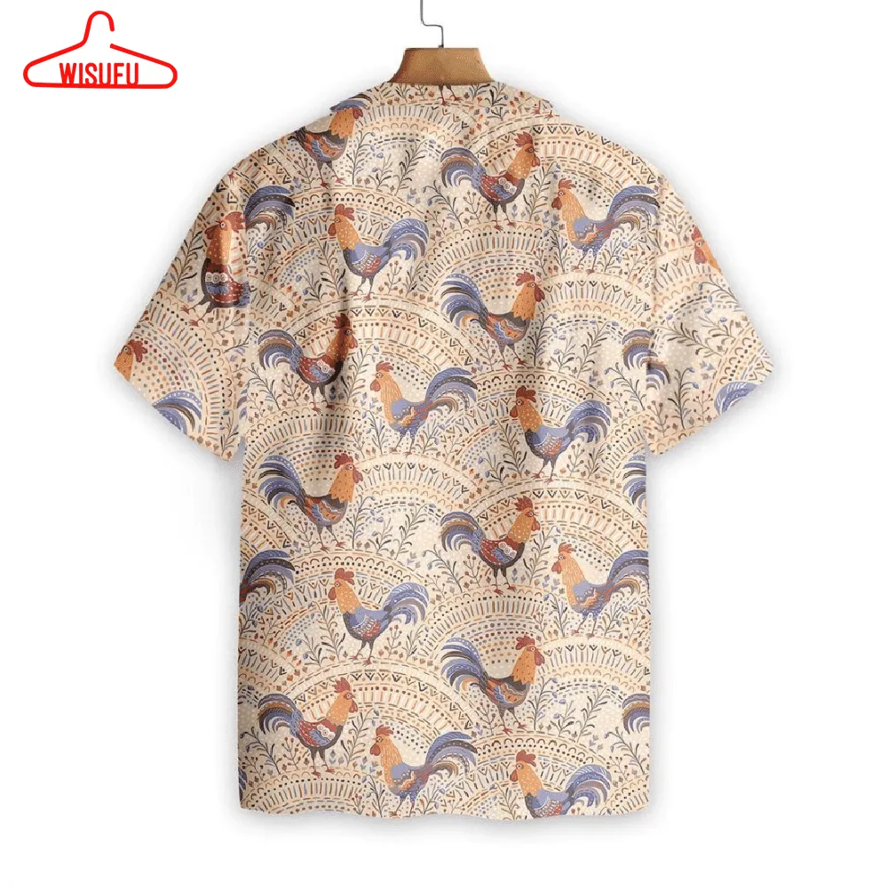 Boho Chicken Pattern Hawaiian Shirt