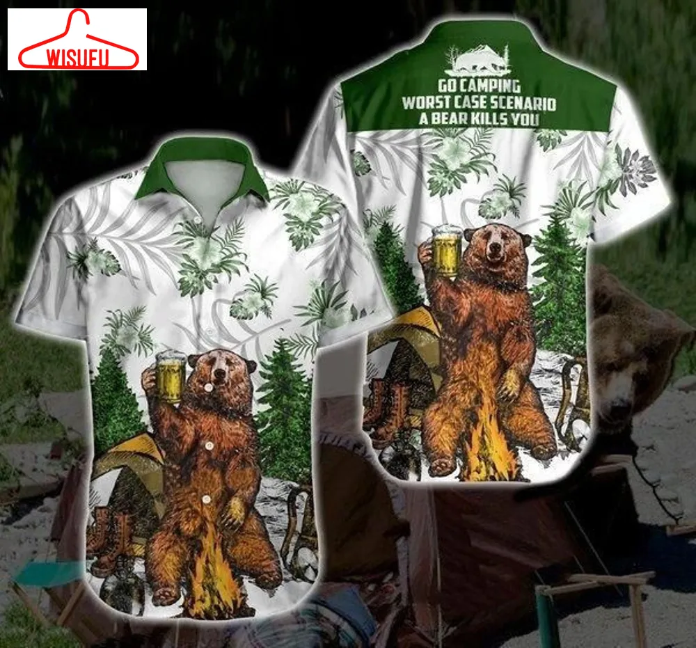 Boho Go Camping Worst Case Scenarid A Bear Kills You Hawaiian Shirt