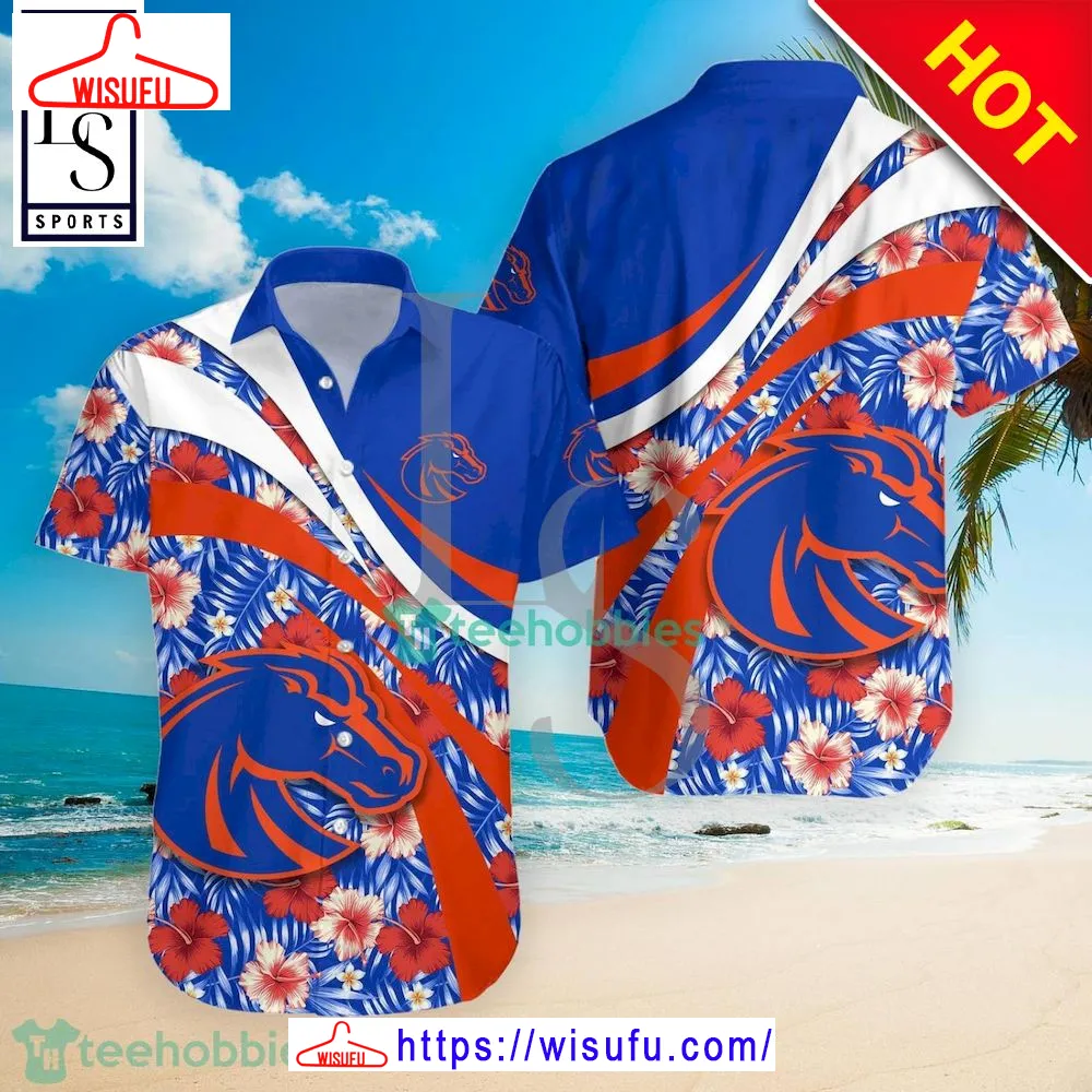 Boise State Broncos N-caa Hibiscus Tropical Flower Hawaiian Shirt, New Fashion Gifts