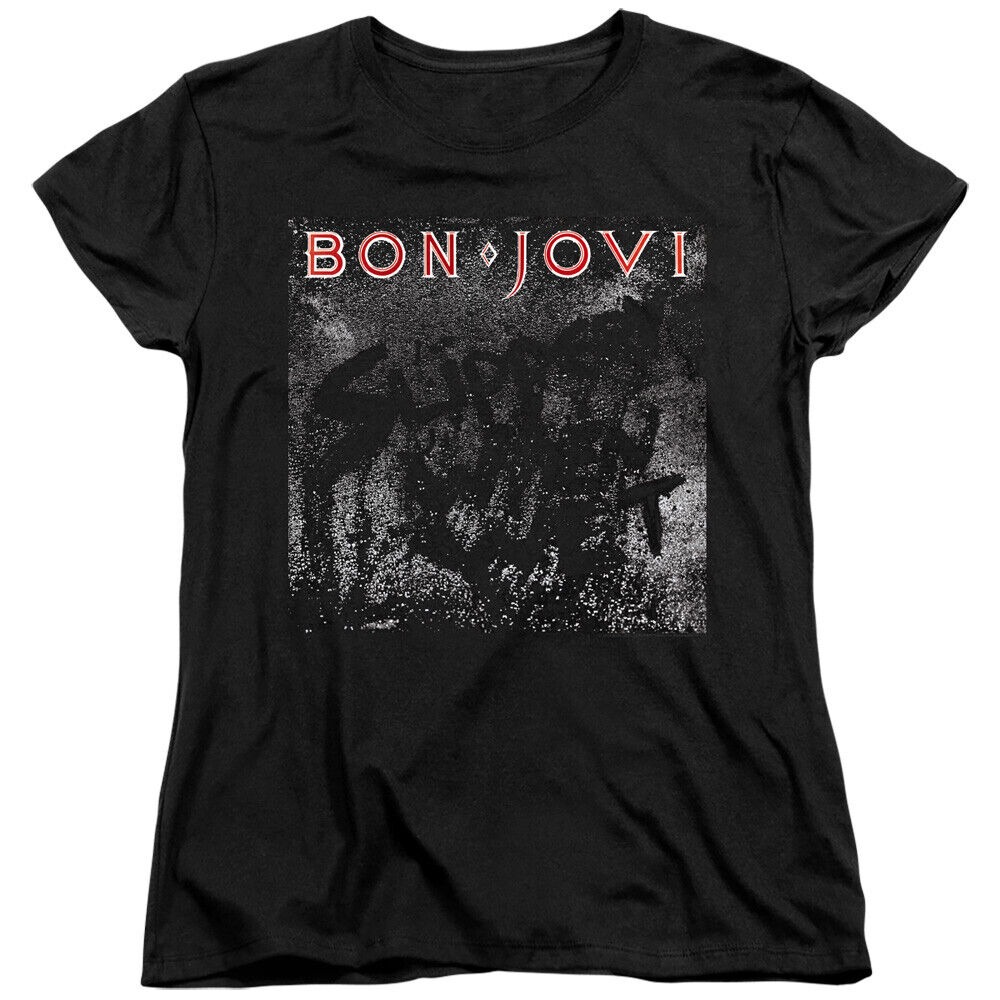 Bon Jovi Slippery When Wet Album Cover T Shirt Offically Licensed Black