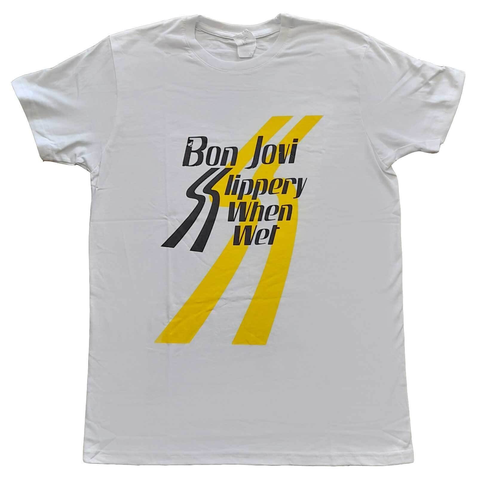 Bon Jovi Slippery When Wet White (Jon) Official Licensed T-shirt