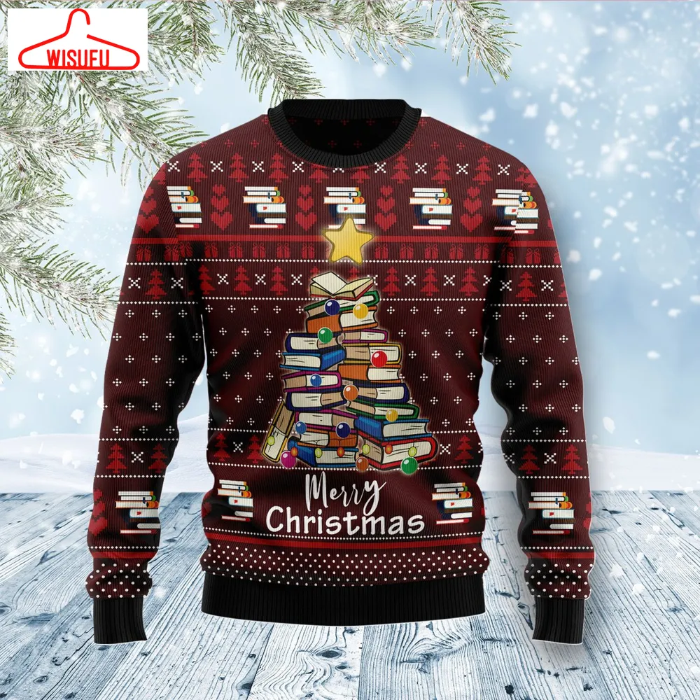 Book For Christmas Ugly Christmas Sweater - For Men & Women - New Winter Fashion Shirt Gift For Family