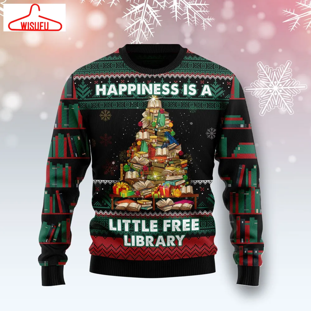 Book Free Library Ugly Christmas Sweater - For Men & Women - Adult - New Winter Fashion Shirt Gift For Family