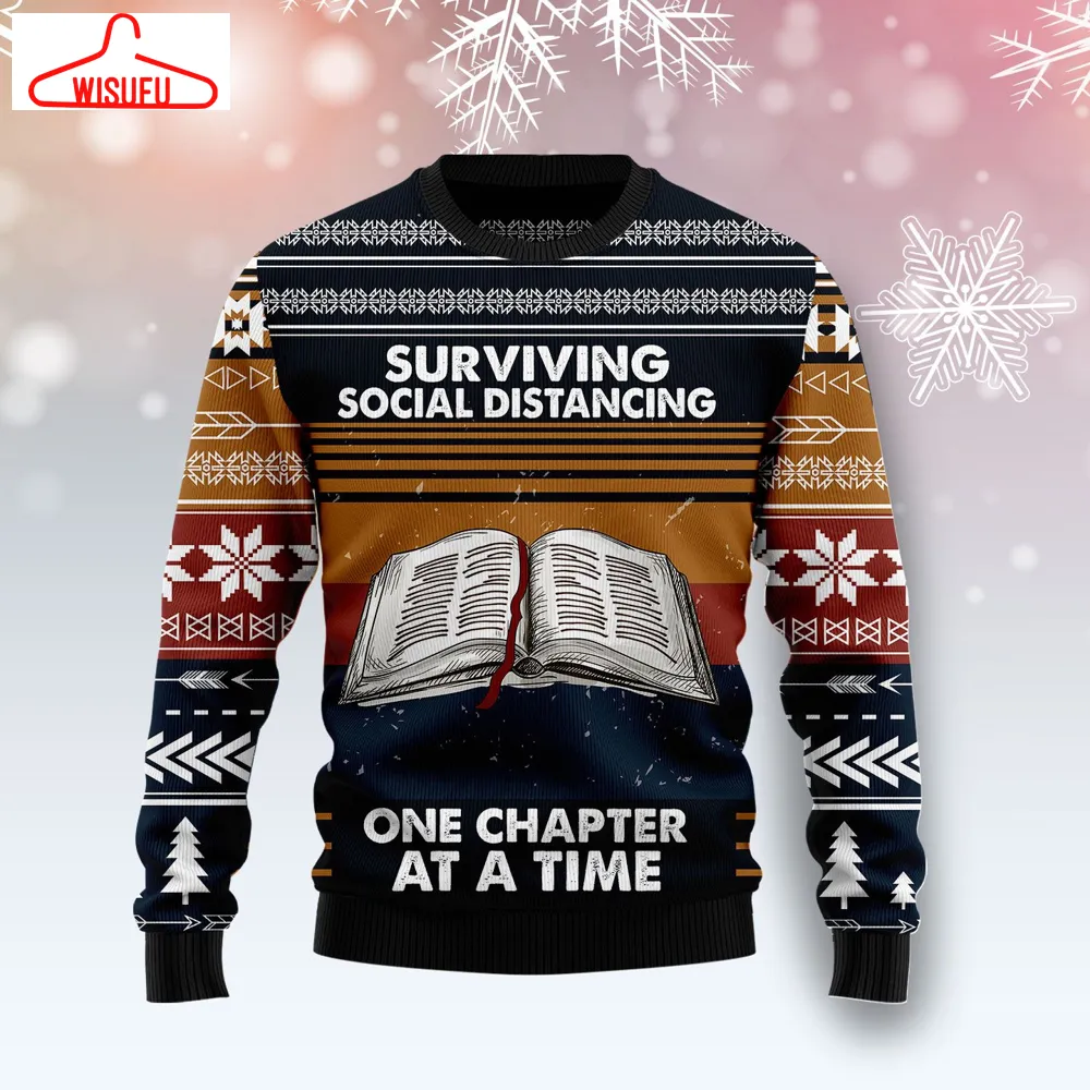 Book Retro Vi-ntage Ugly Christmas Sweater - For Men & Women - Adult - New Winter Fashion Shirt Gift For Family