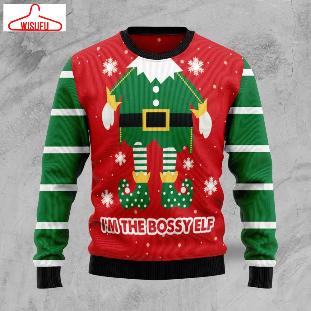 Bossy Elf Ugly Christmas Sweater, All Over Print New Winter Fashion 3d Sweater, Best Gift Ideas