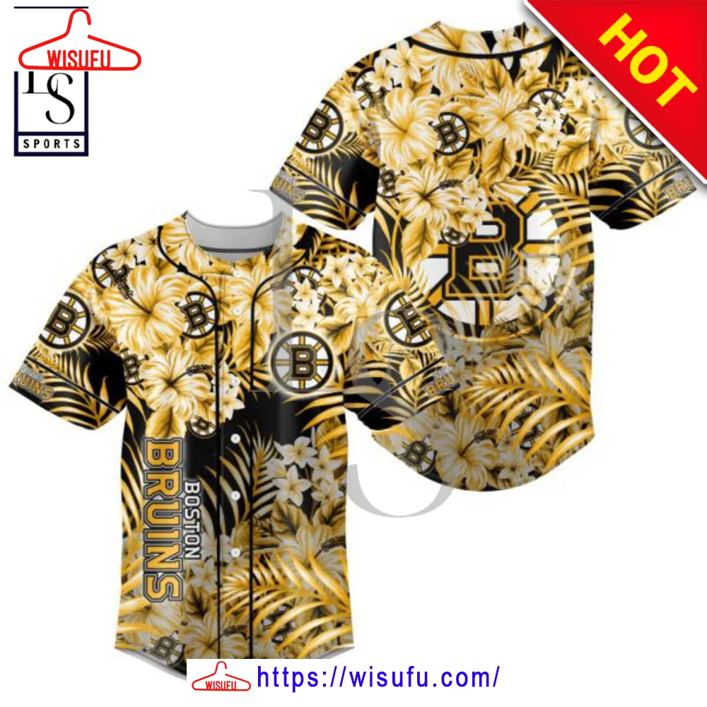 Boston Bruins Hawaiian Floral Nh-l Baseball Jersey, New Fashion Gifts