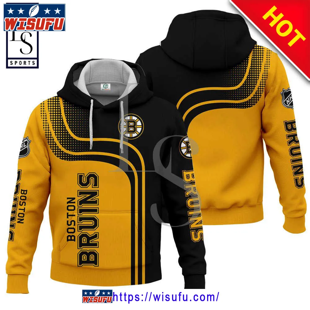 Boston Bruins NH.L Logo Black Yellow Hoodie