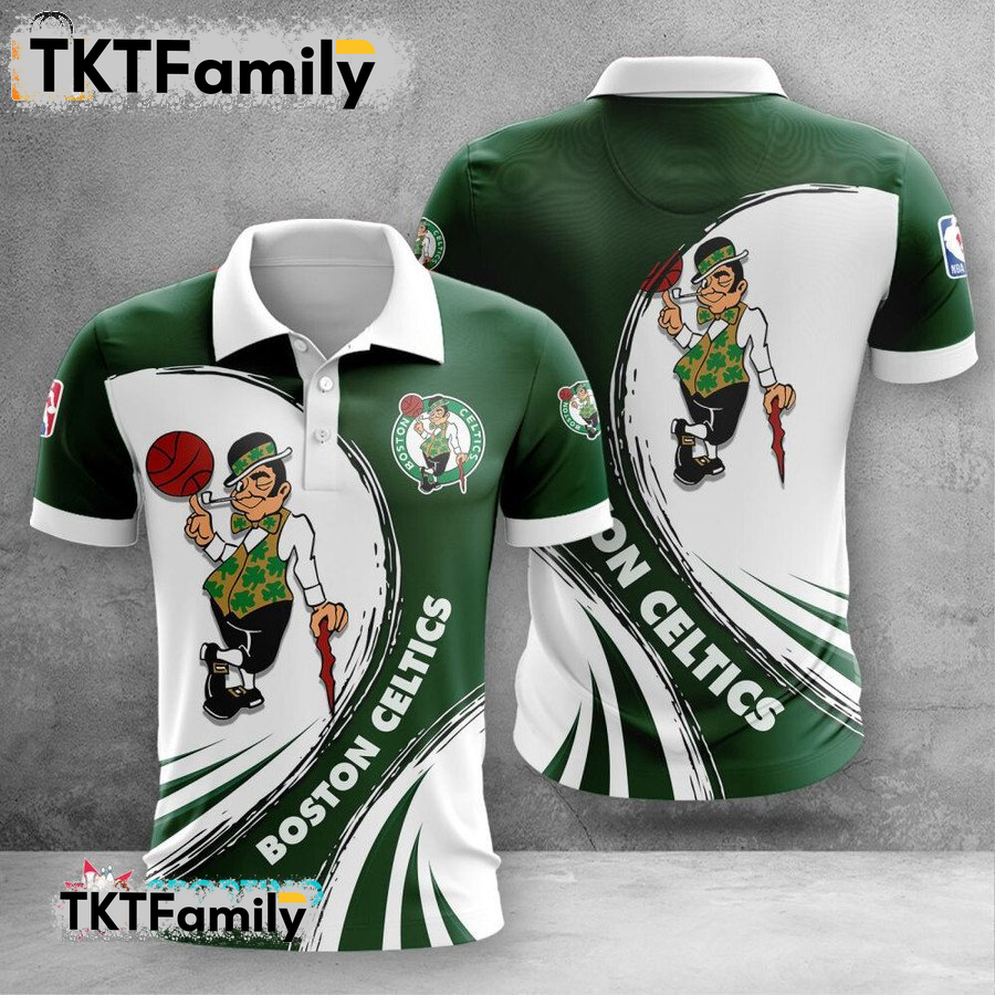 Boston Celtics 3d Polo Shirt TKT Familys