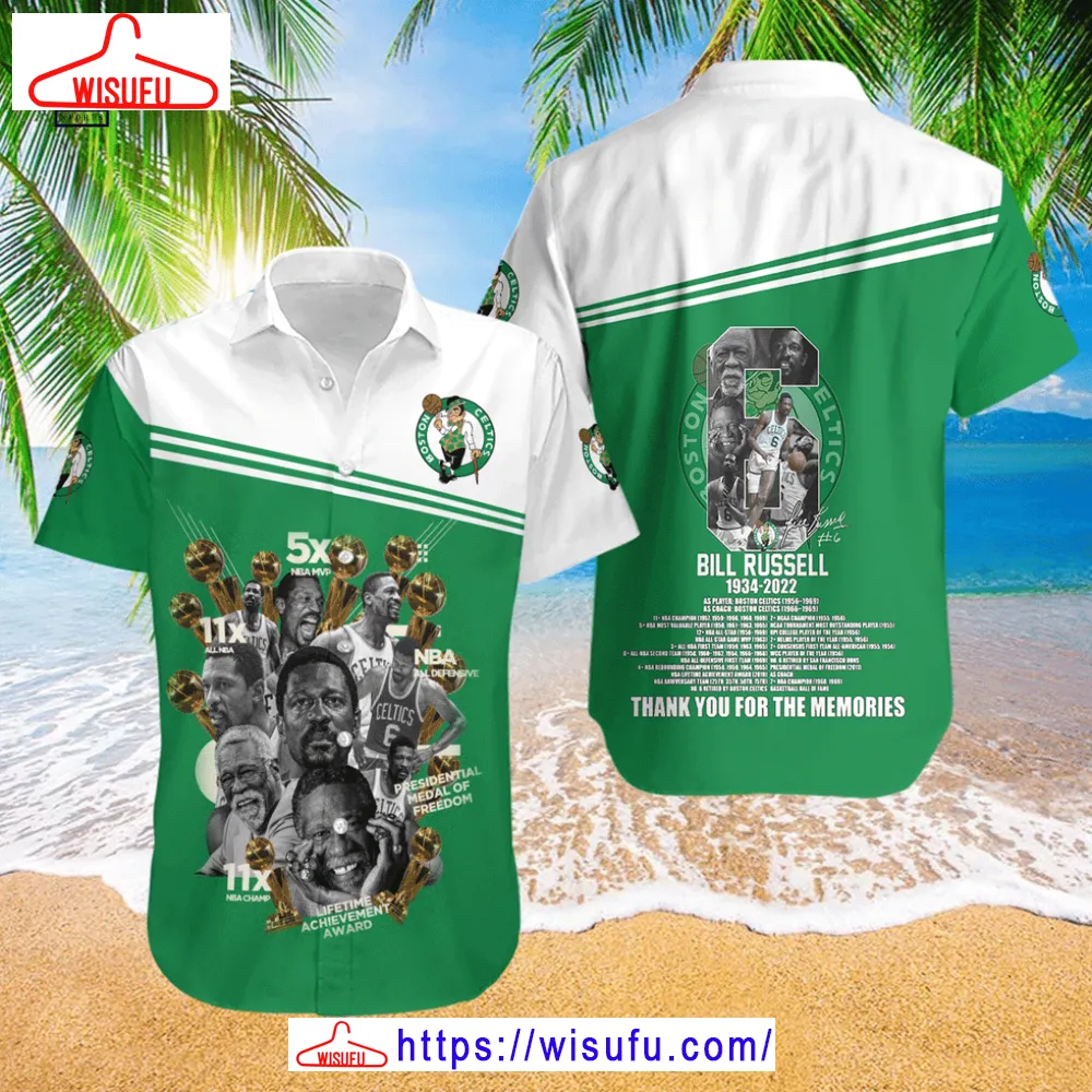 Boston Celtics Bill Russell Hawaiian Shirt, New Fashion Gifts