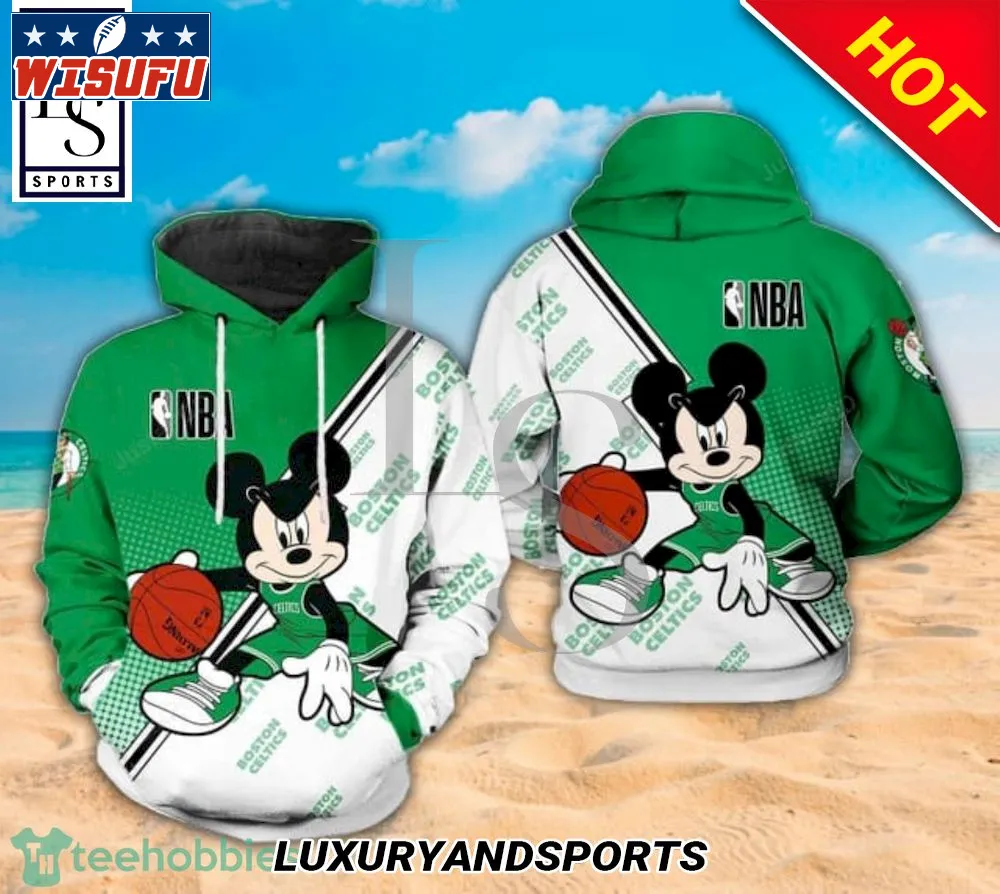 Boston Celtics Nb.a Mickey Mouse All Ver Print 3d Hoodie