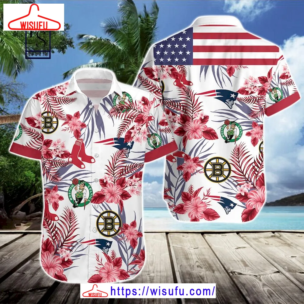 Boston Celtics New England Patriots Boston Bruins Boston Red Sox Hawaiian Shirt, New Fashion Gifts