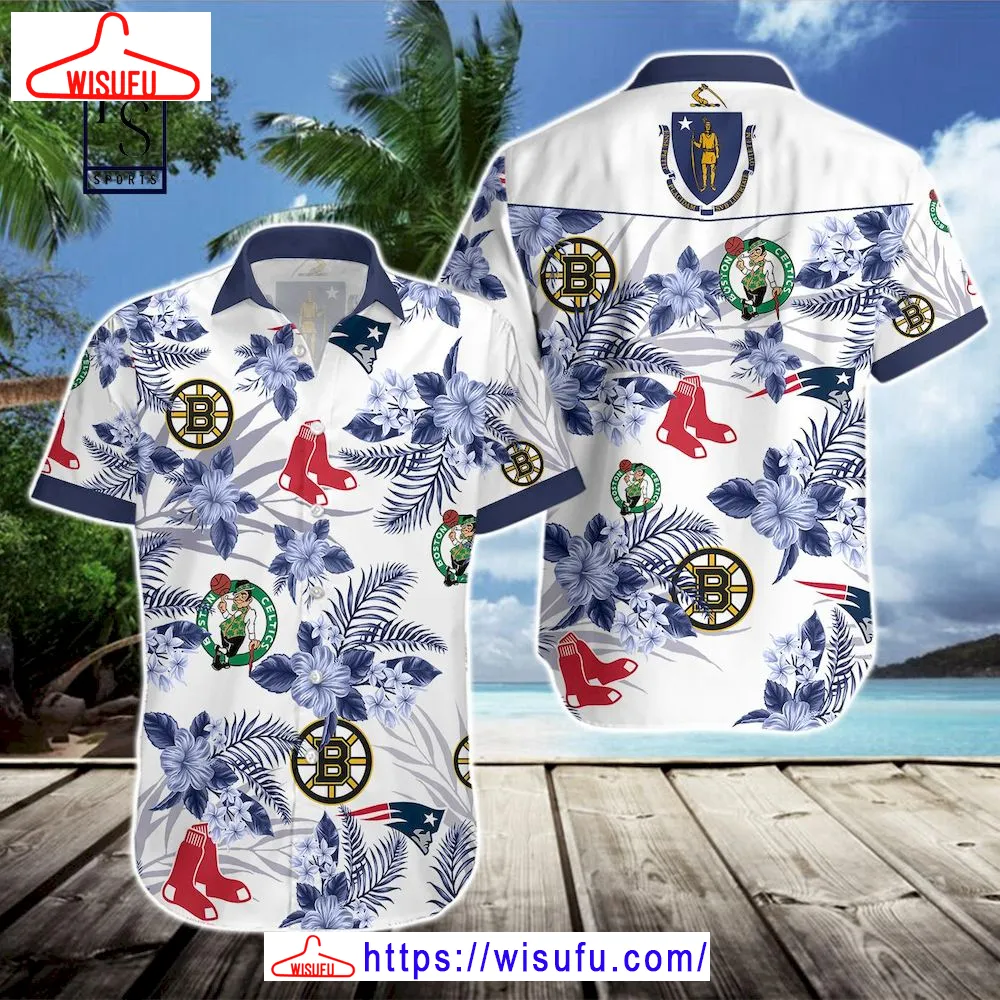 Boston Celtics New England Patriots Boston Bruins Hawaiian Shirt, New Fashion Gifts