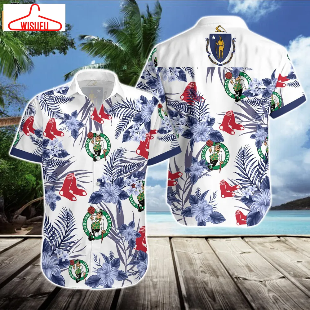 Boston Celtics Red Sox Navy Hawaiian Shirt, New Fashion Gifts