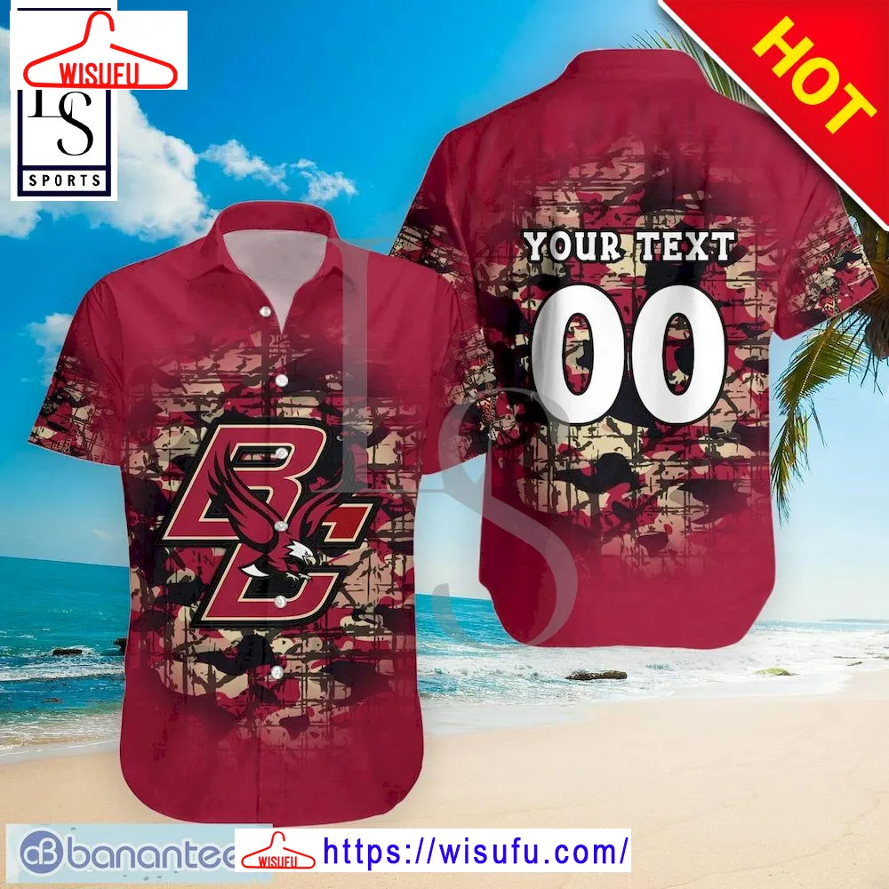 Boston College Eagles Camouflage Personalized Hawaiian Shirt, New Fashion Gifts